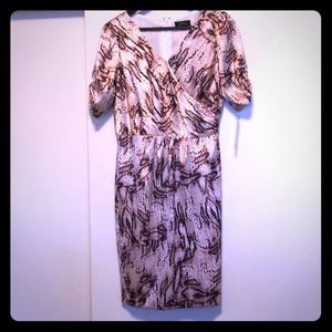 Tahari print dress with sleeves